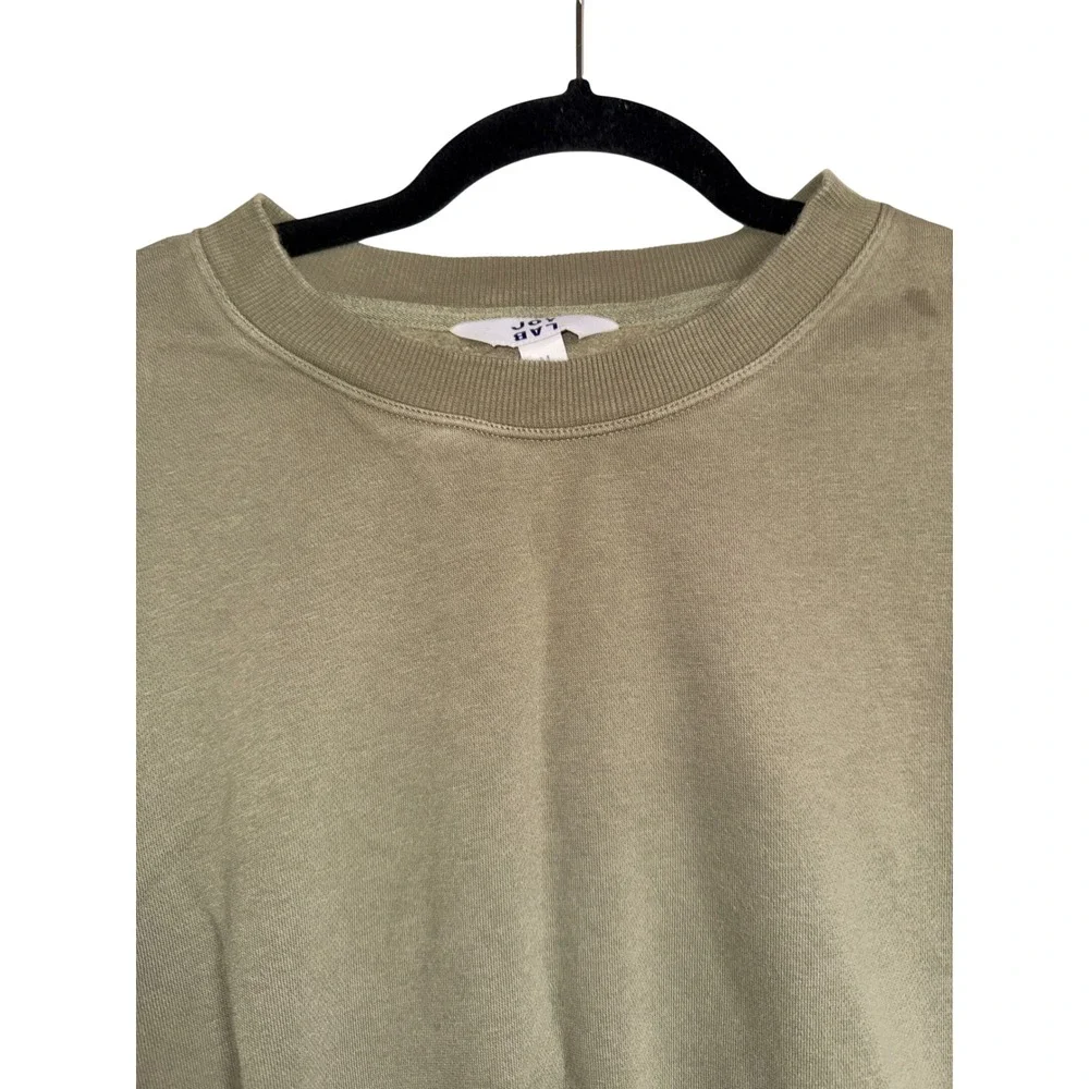 JoyLab Womens Olive Green Cropped Crewneck Sweatshirt Elastic Hem Size M - Picture 11 of 11
